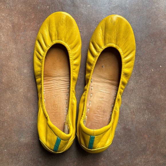 Tieks Mustard Yellow Flats - Picture 1 of 3